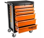NEO Tools darbo spintelė su 6 stalčiais, 280 kg bendra apkrova, su užraktu, rutuliniais kreiptuvais, apsauga nuo pasvirimo, 4 ratukais, plieninė | Kur.lt