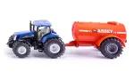 SIKU FARMER New Holland su Abbey mė&scaron;lo cisterna 1:32 mastelio traktoriaus ir įrankio rinkinys