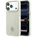 Guess Stripe Peony 4G Logo MagSafe dėklas, skirtas Apple iPhone 18 Pro / 17 Pro &ndash; smėlio spalvos