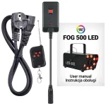 LIGHT4ME FOG 500 LED dūmų generatorius, 500 W, RGB LED, 0,5 l talpa, laidinis nuotolinio valdymo pultas