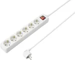 Sygonix SY-4891008 elektros skirstytuvas su jungikliu, 3 lizdai, 1,5 m kabelis, baltas