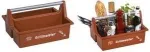 allit McPlus Carry Grillmeister ne&scaron;iojimo dėklas rudas su aliuminio rankena, 2 dideli skyriai 8500908000