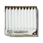PAPSTAR stalo žvakė balta, 196 mm auk&scaron;čio, 22 mm skersmens, 100 vienetų, parafinas, 7 h degimo laikas