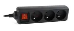 Gembird EG-PSU3F-01 apsauginis filtras nuo vir&scaron;įtampių, juodas, 3 AC lizdai, 230 V, 0.6 m