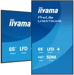 iiyama LH6575UHS-B2AG Skelbimų ekranas 163,8 cm (64,5 colio) LCD su Wi-Fi 500 cd/m&sup2; 4K Ultra HD juodas su integruotu procesoriumi Android 11 24/7