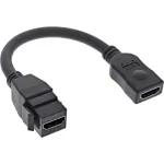 InLine HDMI Keystone adapterio kabelis 4K/60Hz, HDMI A lizdas/lizdas, juodas, 0,2 m