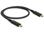Delock 83042 USB 3.1 Gen 2 kabelis, USB-C ki&scaron;tukas į USB-C ki&scaron;tuką, 10 Gbps, PD 3 A, E-Marker, 0,5 m, juodas