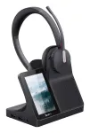 Ausinės Yealink WH64 Dual &ndash; laidinės ir belaidės Bluetooth, supraauralinės, lankeliu, 50 m diapazonas, juodos