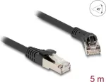 DeLOCK RJ45 Cat.8.1 S/FTP 45&deg; kampuotas į tiesų tinklo kabelis 5 m juodas