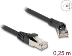 DeLOCK RJ45 Cat.8.1 tinklo kabelis 45&deg; kampu 0,25 m juodas