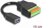 DeLOCK USB 3.2 Gen 1 laidas, USB Type-A lizdas į terminalų bloką, 15 cm