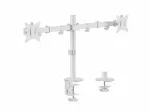Equip 17 inch-32 inch dvikojis reguliuojamas monitorių laikiklis ant stalo, baltas