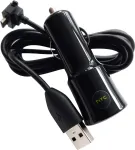 HTC CC-C120 1A automobilinis įkroviklis + DC-M410 Micro-USB laidas baltas (CC-C120)