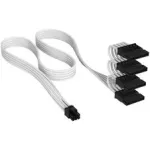 Corsair Premium Sleeved 4x SATA maitinimo laidas, skirtas Type-5 maitinimo &scaron;altiniui - Baltas