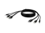 KVM kabelis Belkin F1DN1CCBL &ndash; HDMI į USB A/B su garsu, USB klaviatūros/pelės prievadais, 3 m