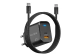 Sieninis įkroviklis USB-A USB-C PD 45W + laidas