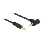 Delock 3,5 mm 4 kontaktų stereo garso laidas, ki&scaron;tukas&ndash;ki&scaron;tukas, kampuotas, 5 m, juodas