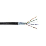 EmiterNet i&scaron;orinis geliu užpildytas FTP (F/UTP) Cat.5e kabelis, 4x2x0,5 PE+GEL, juodas
