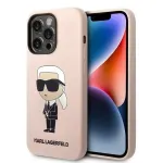 Karl Lagerfeld KLHCP14XSNIKBCP Ikonik Silicone Hard Case, skirta iPhone 14 Pro Max 6,7 colio, rožinė