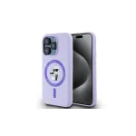 Karl Lagerfeld KLHMP15LSCMKCRHU iPhone 15 Pro 6,1 inch Purple Silicone Hard Case with Karl & Choupette Heads Ring and MagSafe