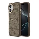 Guess 4G PU Classic Logo MagSafe Dėklas Apple iPhone 13 Pro Max Rudas