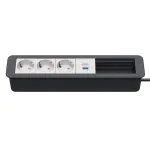 Kindermann CP Office Frame 6-fold maitinimo blokas su 3x Schuko ir 1x USB-A įkrovimu