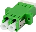 SYNERGY 21 LC/APC Fiber Optic Coupler, Duplex, Singlemode 9/125&micro;m, Green, Ceramic Sleeve, Flanged, with One-sided Laser Protection