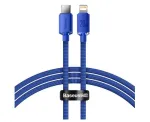 Baseus Crystal Shine Series USB-C to Lightning kabelis 1,2 m mėlynas 20W greitas įkrovimas ir duomenų sinchronizavimas