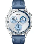 I&scaron;manusis laikrodis HUAWEI WATCH GT5 46 mm &ndash; 1,43 colio AMOLED, GPS, 524 mAh, nerūdijančio plieno korpusas, mėlyna austa juosta