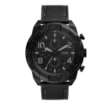 Fossil FS5874 Vyri&scaron;kas laikrodis su mėlynu ciferblatu ir rudu odiniu dirželiu, 42 mm