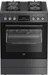 Įmontuojama dujinė kaitlentė su elektrine orkaite BEKO FBM62330GADSN 60 cm, pilka, energijos klasė A