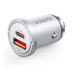 ORICO MiniRing Pro 45W USB-A + USB-C automobilinis kroviklis - sidabrinis