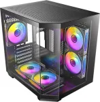 Antec CX M2 ARGB B Micro-ATX korpusas, juodas, grūdintas stiklas, 5x120mm ARGB ventiliatoriai