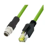 LogiLink M12 CAT6A pramoninis jungiamasis kabelis, PUR, M12 X-kodavimas į RJ45, 2,00 m