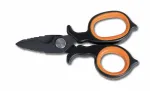 BETA elektriko žirklės 1128BAX &ndash; 145 mm nerūdijančio plieno su kabelių izoliacijos nuėmimo įpjova, oranžinės/juodos