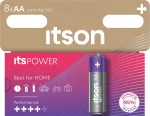 ITSON LR6IPO/8HH AA &scaron;arminės baterijos, 8 vnt., 1,5 V, ilgas galiojimo laikas, be gyvsidabrio