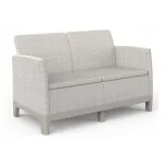 KETER sodo sofa dvivietė Scandi Form 2 vietų sofa, akmenų pilka/&scaron;viesiai smėlio spalvos