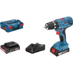 Bosch GSR 18V-21 Professional 06019H1008 akumuliatorinis gręžimo ir sukimo įrankis, 18 V, 55 Nm, 13 mm griebtuvas, su 2 akumuliatoriais, mėlyna/juoda