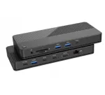 EXERTIS CONNECT KVM perjungiklis su dokine stotimi, HDMI 4K Ultra HD, LAN, 4 prievadų USB &scaron;akotuvas, audio, kortelių skaitytuvas (061110)