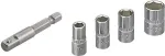 Wolfcraft 2413000 5 dalių i&scaron;orinių &scaron;e&scaron;iakampių galvučių rinkinys, 1/4 inch pavara, chromo vanadžio plienas