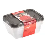 keeeper fredo fresh maisto laikymo indų rinkinys, 3x 1,25 L, stačiakampiai, permatomu pagrindu ir pilku dangteliu 3067582700000