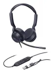 Yealink UH42 Dual UC USB-C/A ausinės, laidinės, skambučiai/muzika, 20-20000 Hz, 160 g, juodos