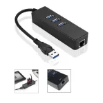 MicroConnect MC-USB3.0HUBWETH USB 3.2 Gen 1 &scaron;akotuvas, 3x USB + Gigabit Ethernet