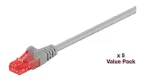 Microconnect V-UTP615VP Cat6 U/UTP tinklo kabelių rinkinys, 15 m, pilki, 5 vnt.