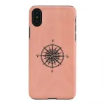 Apsauginis dėklas iPhone X/XS, juodas, natūrali mediena ir polikarbonatas su kompaso detale