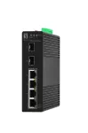 LevelOne IGS-2106P Hilbert 6 prievadų pramoninis gigabaitinis PoE Smart Lite jungiklis, 2 x SFP, 4 PoE i&scaron;ėjimai, 802.3at/af PoE