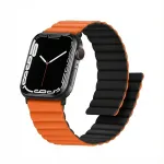 Laikrodžio dirželis GUAN Premium Plus, skirtas Apple Watch 40/41/38/42 mm, oranžinis/juodas &ndash; suderinamas su Series 10/11
