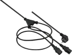 helos 262674 Y maitinimo kabelis, Schuko ki&scaron;tukas į 2x C13, 2 m, juodas