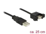 USB kabelis DeLOCK 85462 USB 2.0 0,25 m Juodas