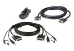 ATEN 2L-7D02UDX3 saugaus KVM kabelių rinkinys, 1,8 m, DVI-D Dual Link, USB, garsas